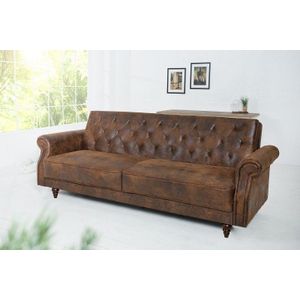 Chesterfield 3-zitsbank MAISON BELLE AFFAIRE 220cm antiekbruin 3-zits met slaapfunctie - 40082