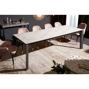 Uitschuifbare eettafel X7 180-240cm marmer wit keramiek gemaakt in Italie - 41453