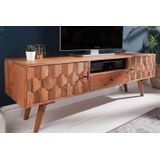 Massief TV-meubel MYSTIC LIVING 140cm natuurlijk acacia 3D oppervlak massief hout - 38423