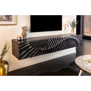 Massief tv-meubel SCORPION 160 cm hangend dressoir van zwart mangohout - 41995