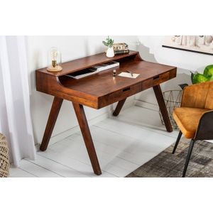 Stevige secretaris MONSOON 100 cm acaciabureau met opvallende afwerking - 39786