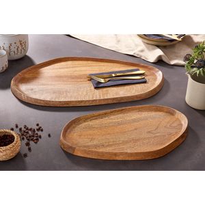 Set van 2 massieve dienbladen AMAZONAS 56 cm handgemaakt mangohout - 41366