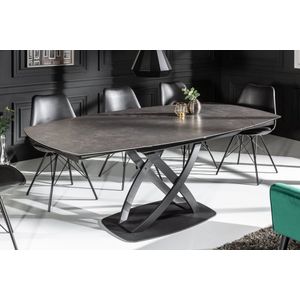 Uitschuifbare eettafel INCEPTION 130-190cm antraciet keramiek ovaal gemaakt in Italie - 41398