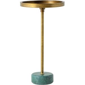 Side table TRAYFUL 60cm marble base groen and top messing - 44848