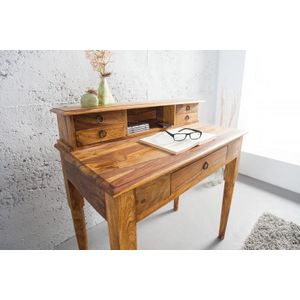 Design secretaire HEMINGWAY M 90cm Sheesham massief houten bureau - 36340