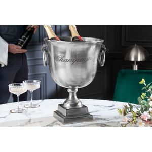 Elegante champagnekoeler CHAMPAGNE 40cm zilveren flessenkoeler - 37606
