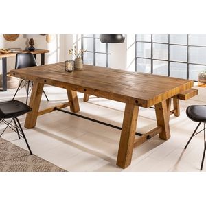 Massieve eettafel FINCA 165cm vintage bruin gerecycled grenenhout industrieel design - 41245