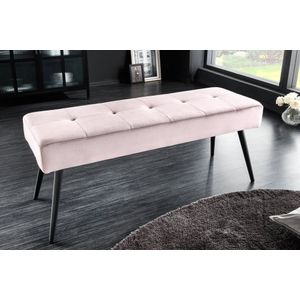 Design bank BOUTIQUE 100cm roze fluweel zwarte metalen poten - 43322