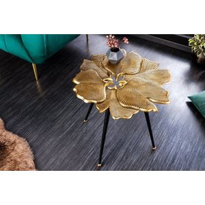 Decoratieve bijzettafel GINKGO LEAFS 60cm goud handgemaakt metaal - 42243