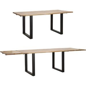 EETTAFELRAND -UITSCHUIFBAAR- CM 180X90X77-TOTALE LENGTE 280 (MANGOHOUT)