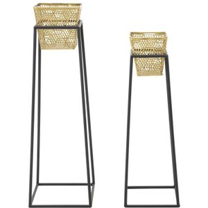 VAAS OUDERE VIERKANTE SET 2 STUKS CM Ø 23X70-20X60