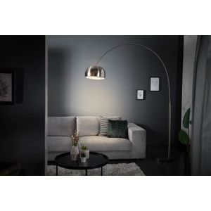 Uitschuifbare booglamp LOUNGE DEAL 170-210cm vloerlamp met geborsteld chroom marmeren voet - 21068