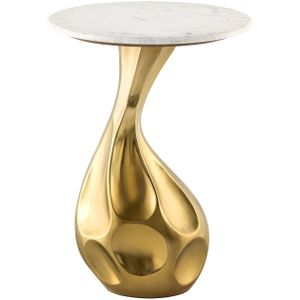 Side table TEAR 60cm goud wit marble - 44834