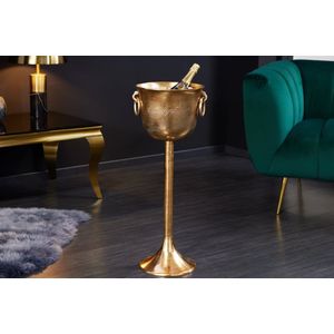 Decoratieve champagnekoeler CHAMPAGNE 80cm antiek goud handgemaakte metalen flessenkoeler - 41692