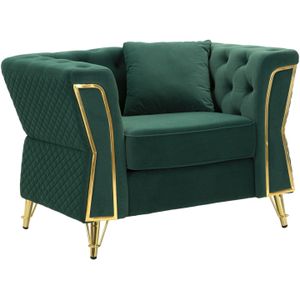 FAUTEUIL EMY GROEN MET KUSSEN CM 104X83X76