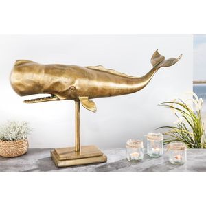 Maritieme Skulptur WAL 70cm messing handgemaakte Metall Design Decoratie - 43036