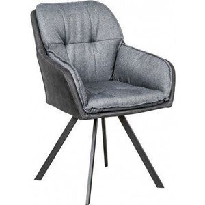 Draaibare designstoel MR. LOUNGER antracietgrijs met armleuning retrostijl - 39301