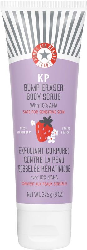 First Aid Beauty KP Bump Eraser Frische-Erdbeer-Körperpeeling mit 10 % Alpha-Hydroxy-Säuren 226 g