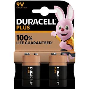 Duracell Plus Alkaline 9V batterijen - 2 stuks