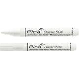 Pica - Pica 10st 524/52 Lakmarker 2-4mm ronde tip wit