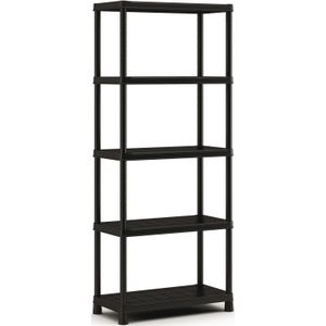 Keter Kunststof Stellingkast Plus - Opbergrek - 80x40x187cm - zwart