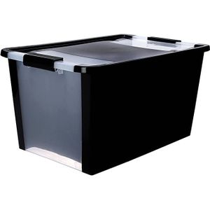 Kis Opbergbox Bi Box L - 40L - 55x35x28cm - Zwart/Transparant