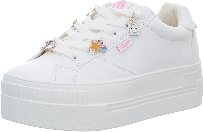 Buffalo Damen Plateau Sneaker für Damen, weiß, Gr. 38 EU