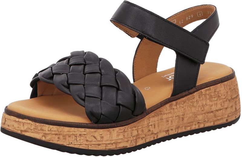 Gabor comfort Keilsandaletten für Damen, schwarz, Gr. 42 EU / 8 UK