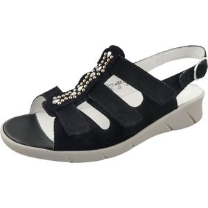Waldläufer Bequeme Sandalen für Damen, schwarz, Gr. 37 EU / 4 UK