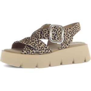 Gabor Plateau Sandale braun Leo 64.752.32 für Damen, beige, Gr. 40 ½ EU / 7 UK