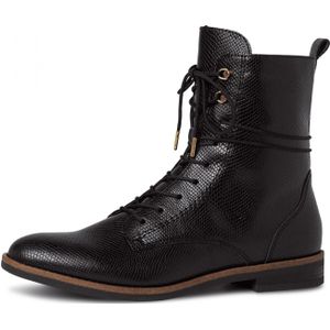 Tamaris 1-1-25124-25/006 BLACK STRUCT. Schnürstiefel  HW 20/21 für Damen, schwarz, Gr. 38 EU