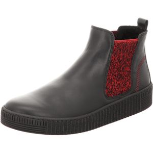 Gabor Chelsea-Boots Stiefelette schwarz rot Nappa 53.731.25 für Damen, schwarz, Gr. 39 EU / 6 UK