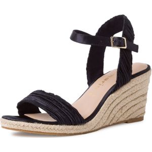 Tamaris 1-1-28360-28/724 EMERALD PLEATS Riemchensandalen  FS 2022 für Damen, schwarz, Gr. 37 EU