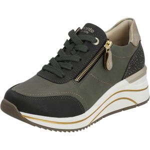 Remonte Da.-Halbschuhe Keilsohle Reißverschluss für Damen, grün, Gr. 37 EU