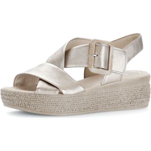 Gabor Plateau Sandale puder grau metallic 64.572.62 für Damen, gold, Gr. 42 ½ EU / 8,5 UK