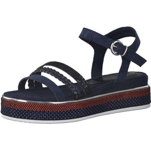 Marco Tozzi PREMIO 2-2-28735-26/890 NAVY COMB Keilsandaletten  FS 2021 für Damen, blau, Gr. 41 EU