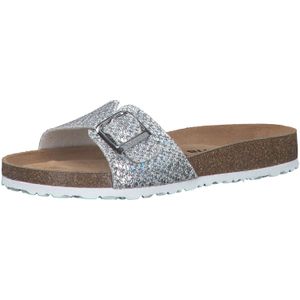 Tamaris Da.-Pantolette für Damen, silber, Gr. 37 EU