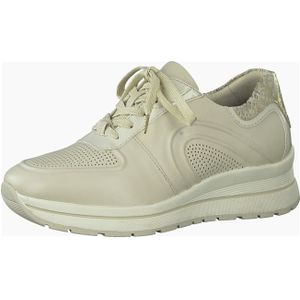 Tamaris 1-1-23733-26/069 BLK/PLAIN COMB Sportliche Schnürer  FS 2021 für Damen, beige, Gr. 37 EU
