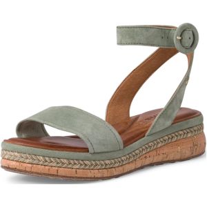 Tamaris 1-1-28231-28/444 NUT LEATHER Riemchensandalen  FS 2022 für Damen, grün, Gr. 38 EU