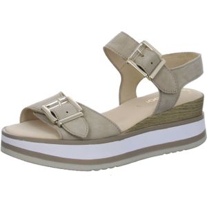 Gabor Plateau Sandale grau desert 84.684.12 für Damen, beige, Gr. 44 EU / 9,5 UK