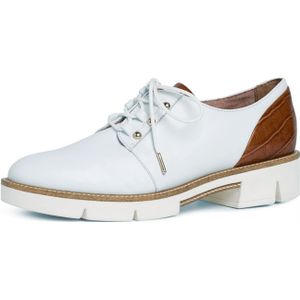 Tamaris 1-1-23753-24/147 WHITE/CUOIO Sportliche Schnürer  FS 2020 für Damen, weiß, Gr. 41 EU