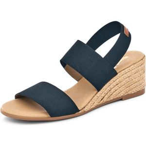 2 GO FASHION Espadrilles Sandalen für Damen, schwarz, Gr. 42 EU