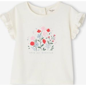 T-shirt met bloemen in reli�f baby ecru