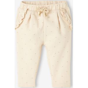 Fleece-pantalon voor meisjesbaby ecru