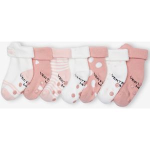 Set van 7 paar sokjes voor meisjesbaby's met kat. rozen
