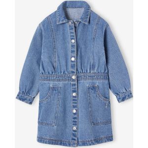 Denim jurk met knoopsluiting middenblauw