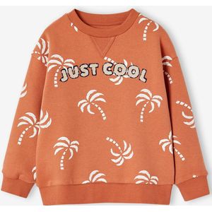 Jongenssweater met decoratief detail terracottategel