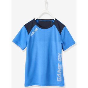 Jongens sportshirt van technisch materiaal blauw vlag