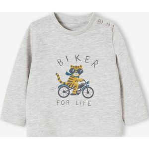 Decoratief T-shirt babyjongen grijs gechineerd