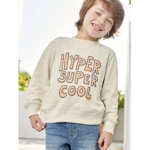 Jongenssweater Basics met grafische motieven gem�leerd beige